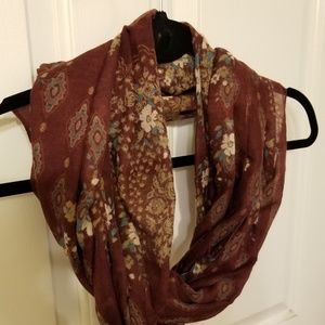 Pretty wine colored floral scarf
